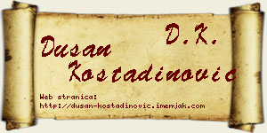 Dušan Kostadinović vizit kartica
